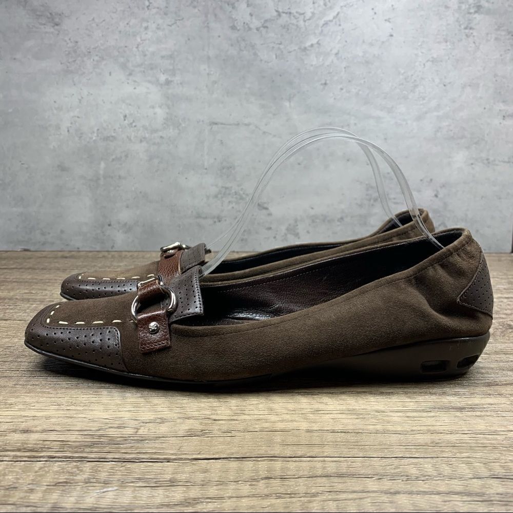 Cole Haan D20334 Air Brown Square Toe Casual Loafers Flats shoes Women's 8.5AA
